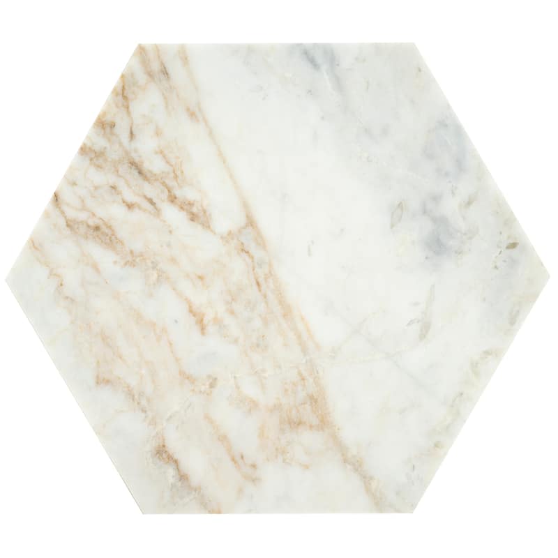 Ackland AKM-S-8X8HTH-CA 8" x 9" Marble Geometric Floor and Wall Tile - - Castella de Blanc - Castella de Blanc