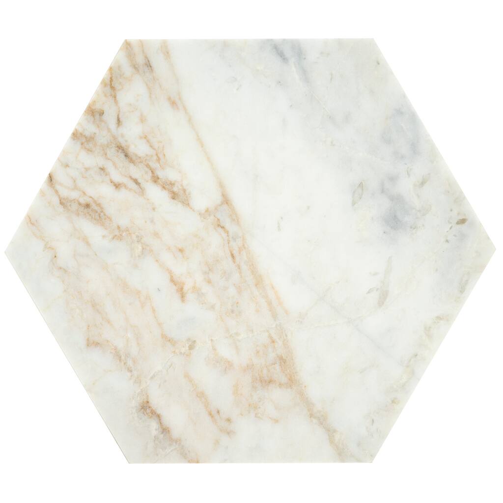 Ackland AKM-S-8X8HTH-CA 8" x 9" Marble Geometric Floor and Wall Tile - - Castella de Blanc