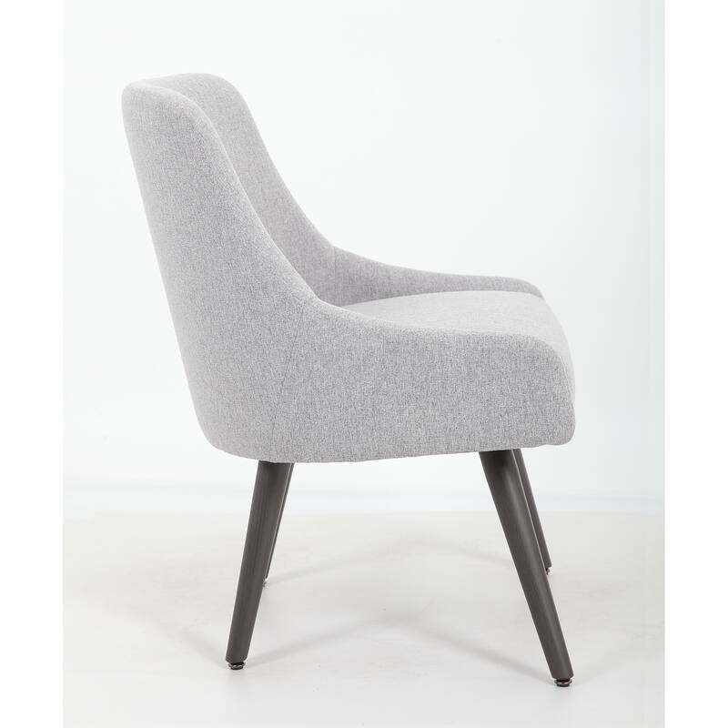 Boki Reception Guest Chair, Light Gray Poly-Linen, Soft Foam Seat