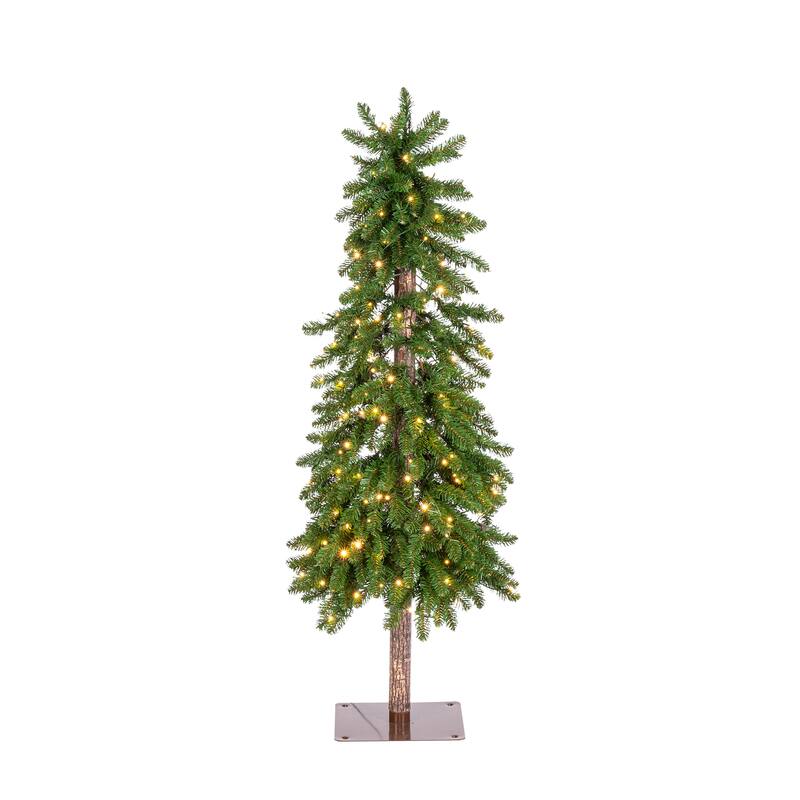 Stunning 5 Foot Prelit Alpine Tree with Dual Color LED Lights