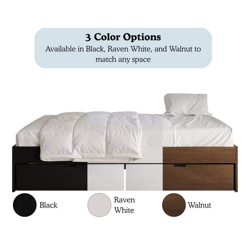 CraftPorch Wooden Twin Mates Bed with Storage