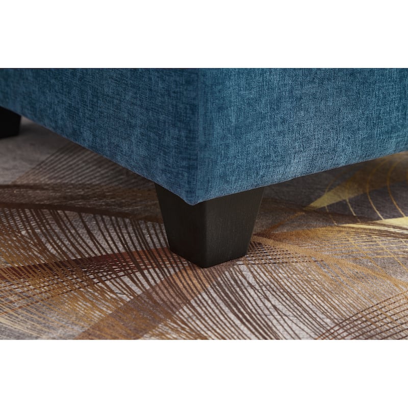 Oversize Chaise Lounge Chair with Ottoman and Storage, Upholstered in Soft Chenille