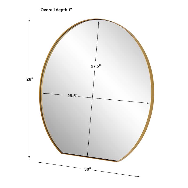 Stainless Steel Framed Wall Mirror - 30" - Brass Finish