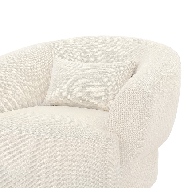 Set of 2 Modern Swivel Barrel Accent Chair with Solid Wood Base with Chenille Upholstery Armchair