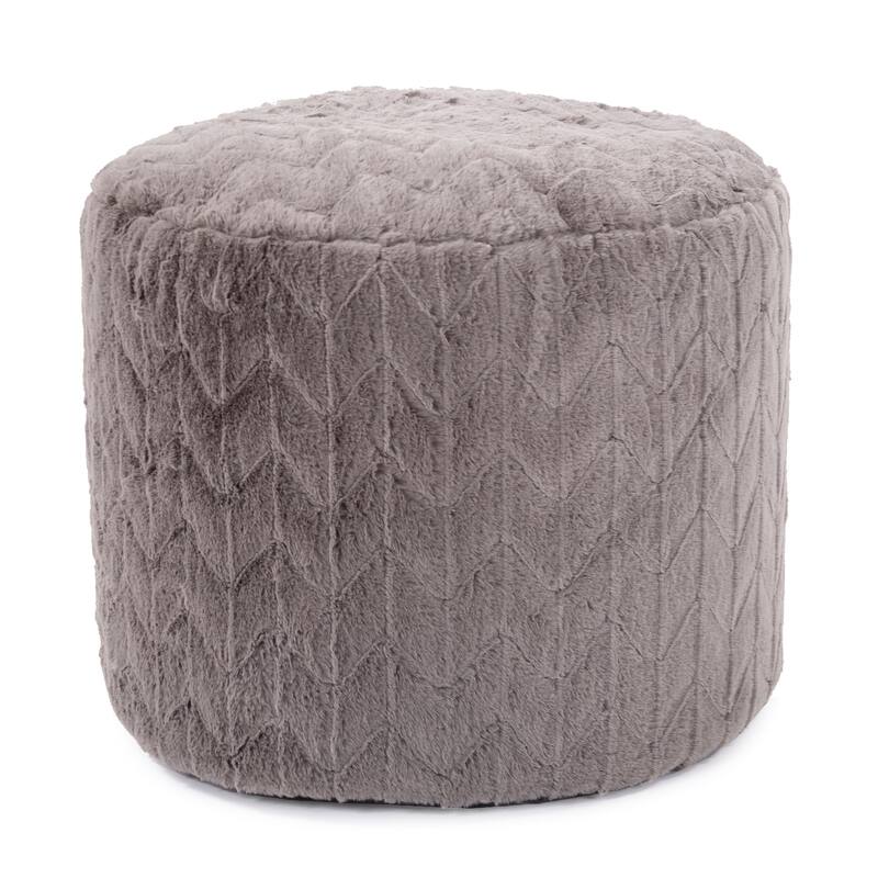 Allan Andrews Tall Pouf Angora Stone - Angora Stone