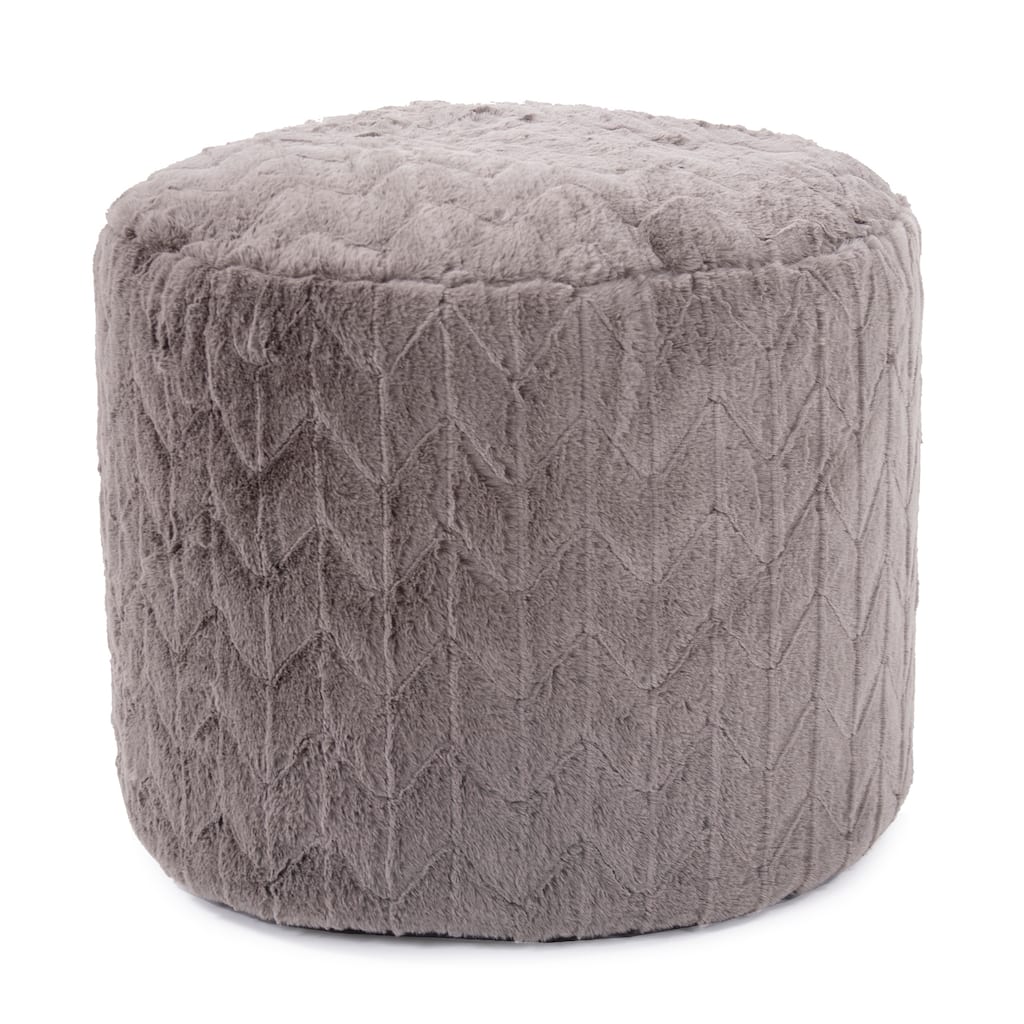 Allan Andrews Tall Pouf Angora Stone