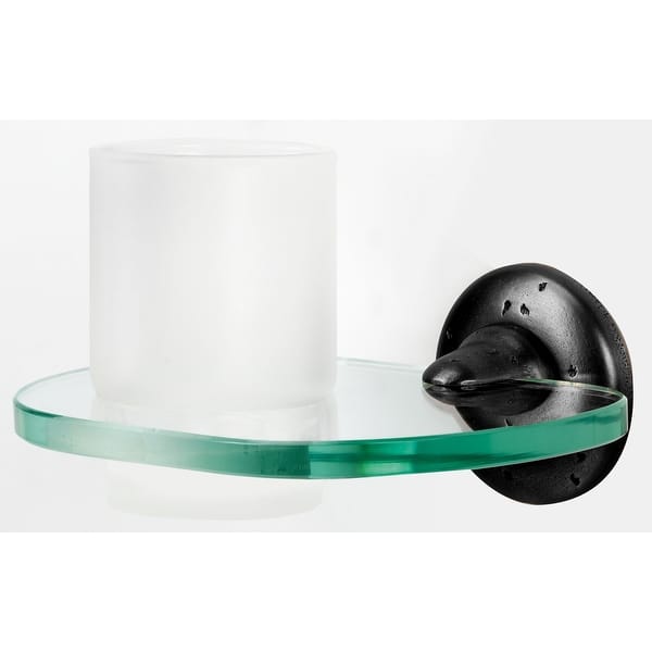 slide 2 of 3, Alno Glass Wall Mounted Tumbler and Holder from the Sierra Bath