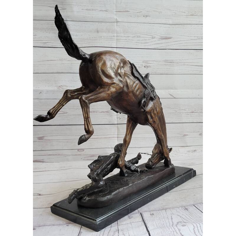 Wicked Pony Frederic Remington Bronze Sculpture On Marble Base Western Art 20 Inches X 22 Inches