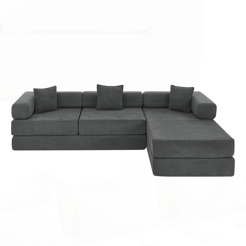 Modular Sectional Sofa with L-Shape Chaise, Boneless Cloud Couch with Deep Seat