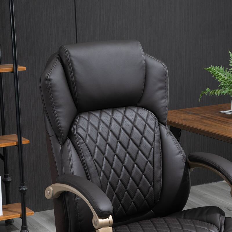 Adjustable Height Leather Upholstered Office Desk Chair Gaming Chair, Swivel Chair Computer Task Chair with Wheels