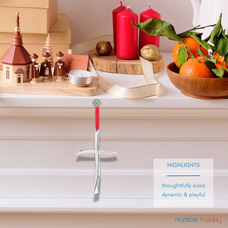 Nambe Nouveau Cross Ornament - 3.3” x 5.5”