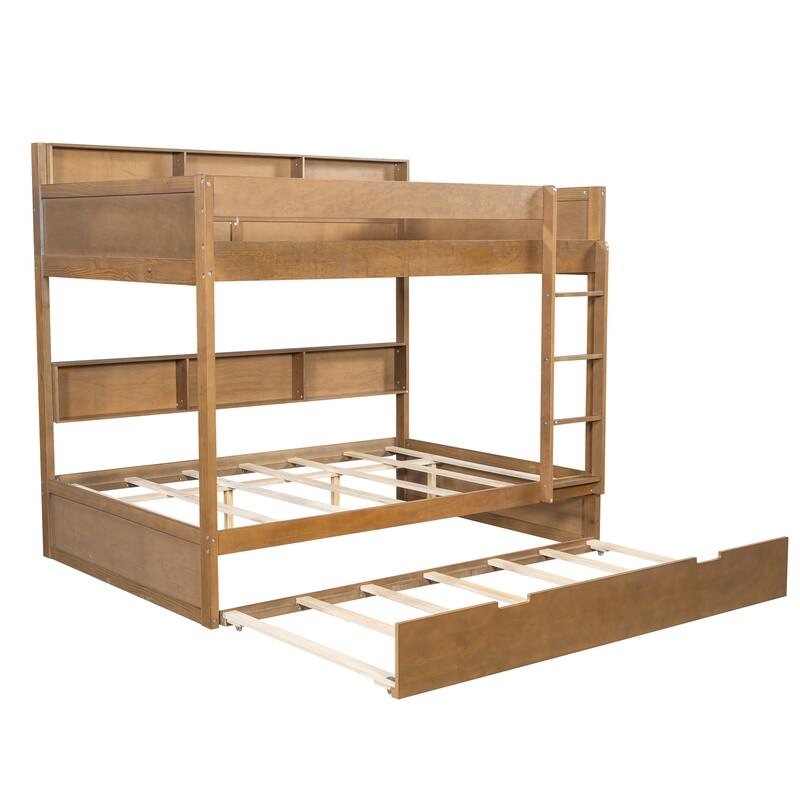 Bunk Bed with Trundle & Dual-Side Storage Shelves by Harper&Bright Designs