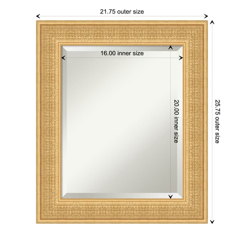 Trellis Beveled Wood Framed Bathroom Vanity Wall Mirror - Trellis Gold - Glass Size 16x20