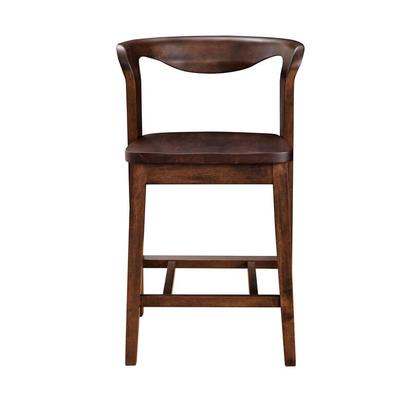 Furniture of America Abigail III Mid-Century Modern 5-Piece Walnut 53-inch 2-Leaf Extendable Counter Height Dining Set
