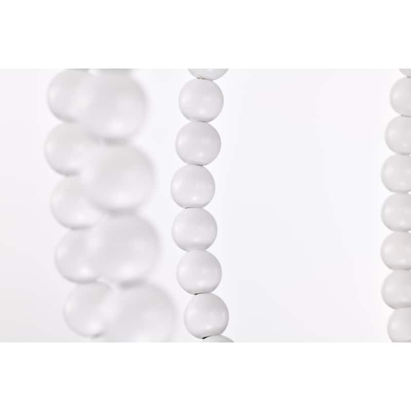 Arni 16 Inch Pure White Beads Bohemian Pendant 3-Light