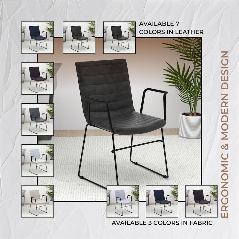 Zylar Ergonomic Guest Chair with Leather, Stainless Steel Base, High-Density Foam, Modern Design for Office or Waiting Room