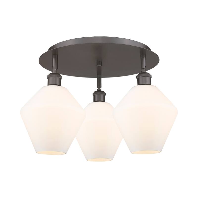 Innovations Lighting Cindyrella - 3 Light 20" Flush Mount - Cased Matte White/Oil Rubbed Bronze