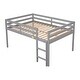 preview thumbnail 4 of 4, Grey Full Size Pine Wood Loft Bed with Ladder and Fence
