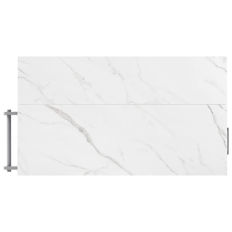 50.7" Kitchen Island with Drop Leaf, Pull Out Cabinet Organizer, Rolling Wheels, Trash Bin and 2 Drawers