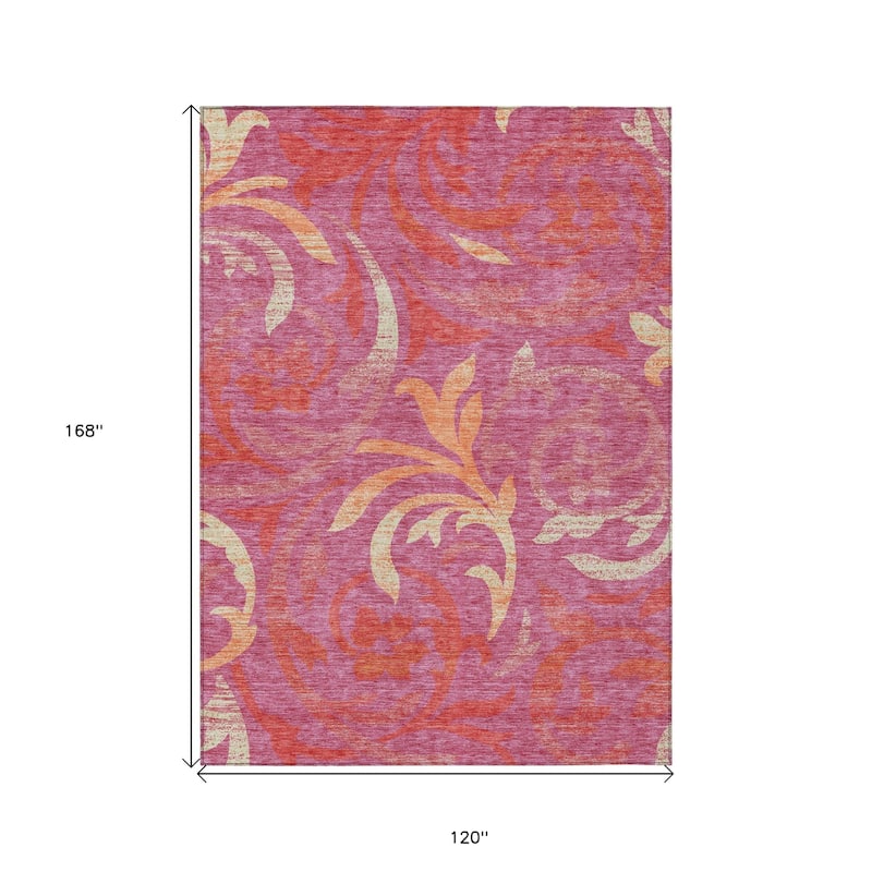 HomeRoots Floral Transitional Rectangle Outdoor Rug