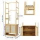 preview thumbnail 13 of 12, Bamboo Garment Rack with Clothes Rail Storage Organiser Freestanding - 21" x 13" x 66"