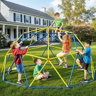 10FT Geometric Climbing Dome Climber Playground for Kids 3-10, Climbing Toys for Kids - N/A