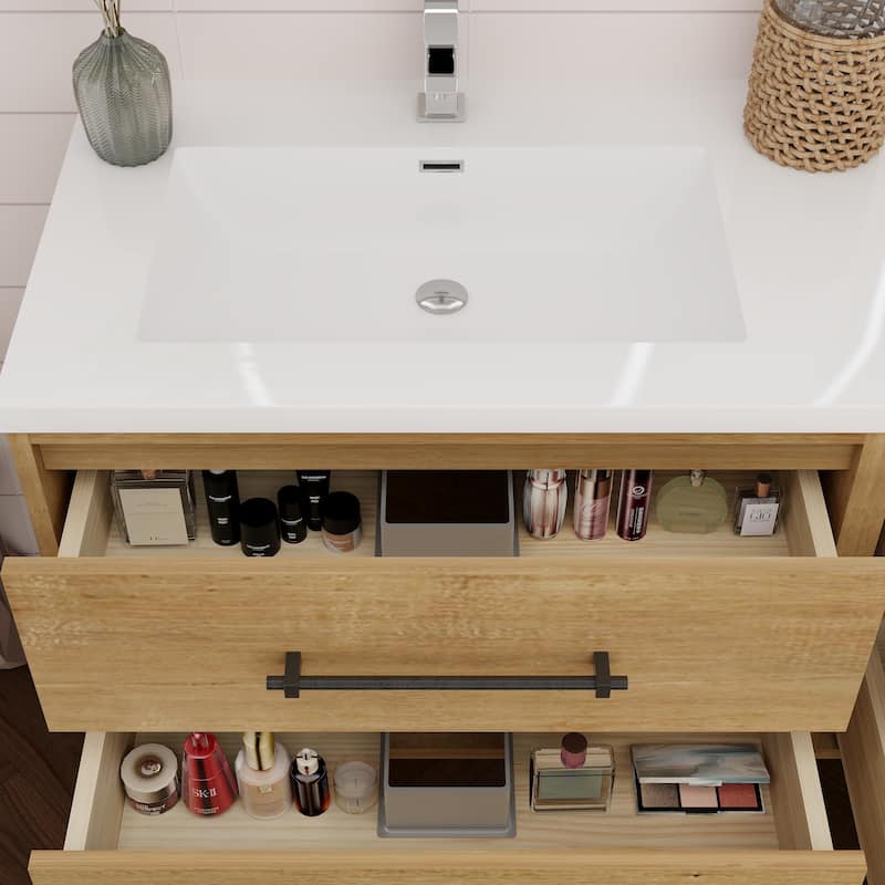 Victoria 60'' Floating Vanity with Double Reinforced Acrylic Sink - 59.5