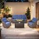 Option Brown Wicker & Blue Cushion