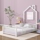 preview thumbnail 3 of 8, Twin Size Metal House Platform Bed with Guardrail and Chimney
