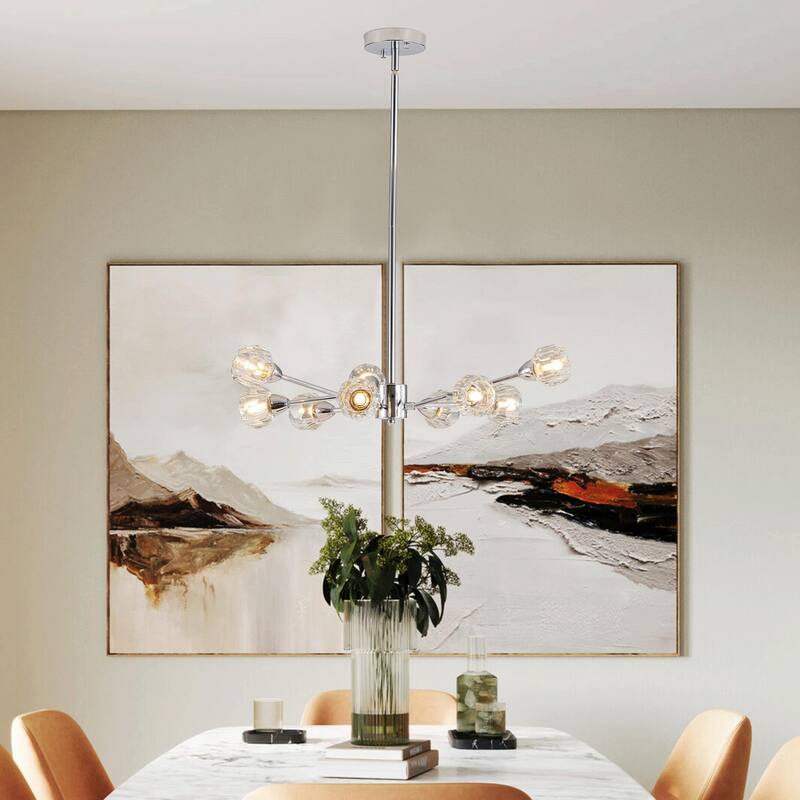 Modern Crystal Chandelier - 9-Light Fixture