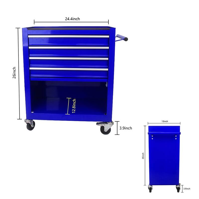 4-Drawer Rolling Tool Cart Storage Tool Box Cabinet Locked Organizer