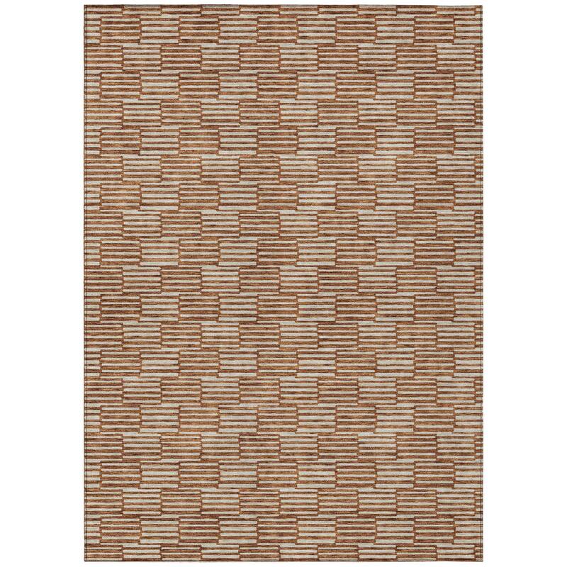 HomeRoots Geometric Transitional Rectangle Outdoor Rug