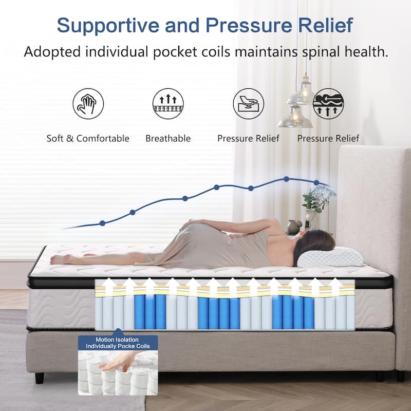 Lplea 12 Inch Hybrid Gel Memory Foam Mattress