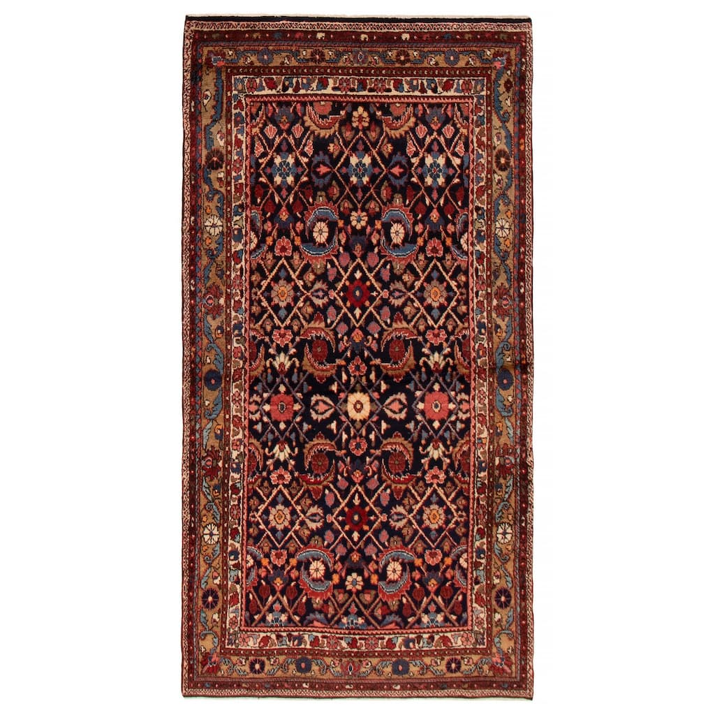 ECARPETGALLERY Hand-knotted Andelz Black Wool Rug - 4'4 x 8'4