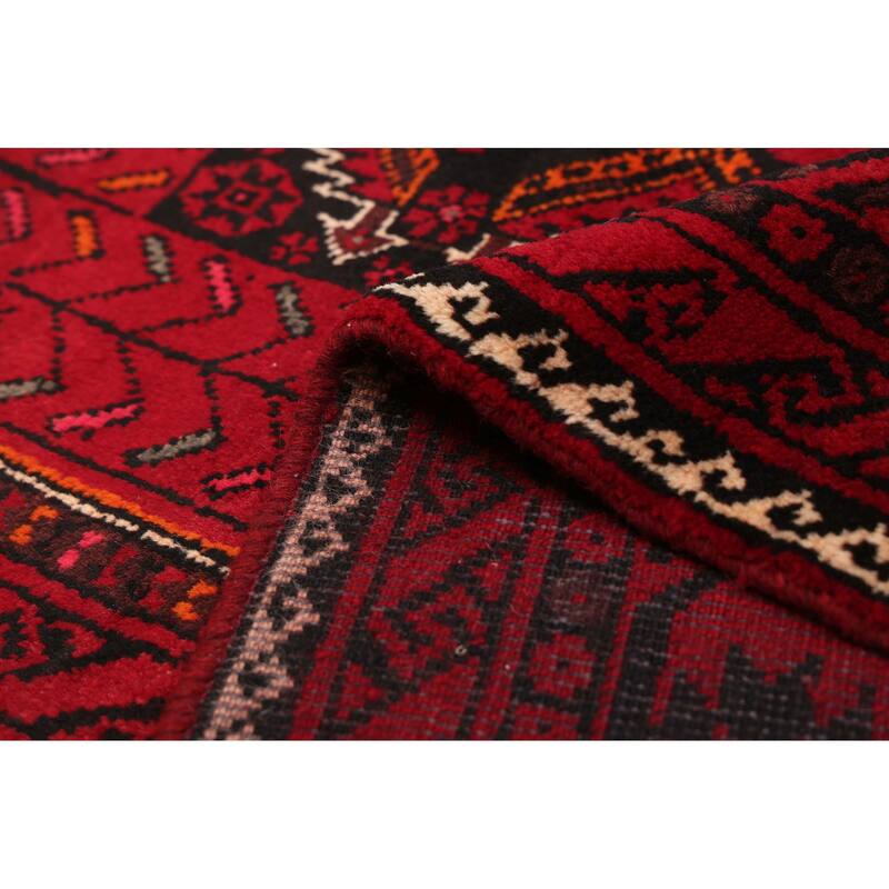 ECARPETGALLERY Hand-knotted Teimani Red Wool Rug - 4'3 x 8'10