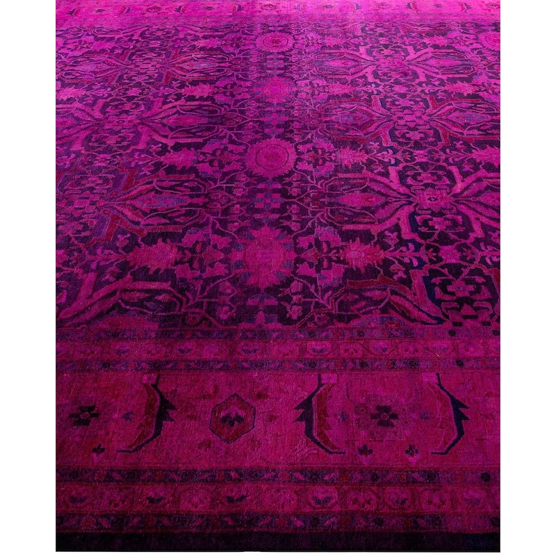 Fine Vibrance One-of-a-Kind Hand-Knotted Area Rug - Pink, 9' 2" x 12' 5" - 9' 2" x 12' 5"