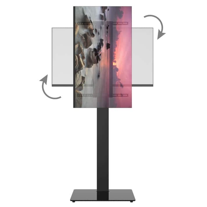 ProMounts Premium Portrait/Landscape Floor TV Stand Mount For 32" to 75" TVs, Height Adjustable With Swivel