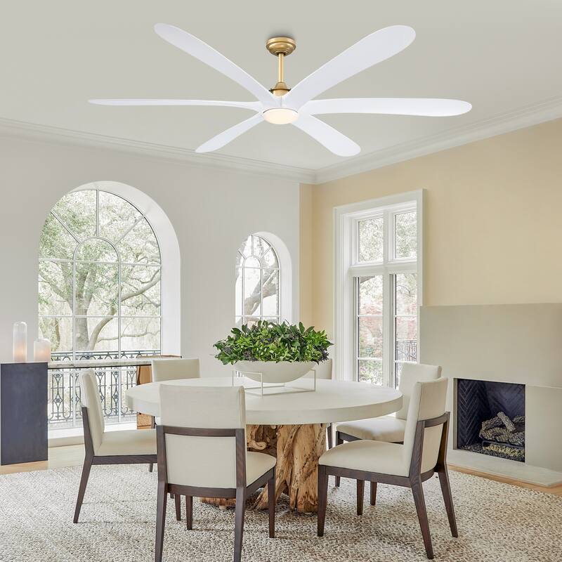 72-inch Driftwood 6-Blade Large DC Ceiling Fan with Light and Remote