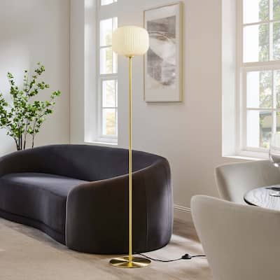 Reprise Glass Sphere Glass and Metal Floor Lamp