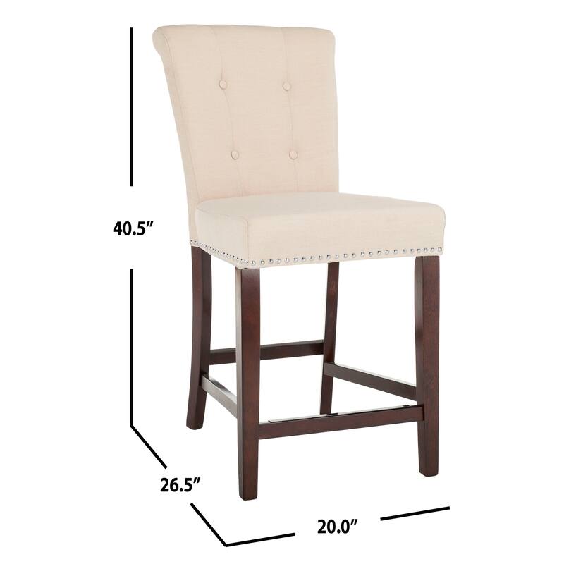 SAFAVIEH Maruse 26-inch Tufted Counter Stool (Set of 2) - 20" x 26.5" x 40.5" - 20Wx27Dx41H