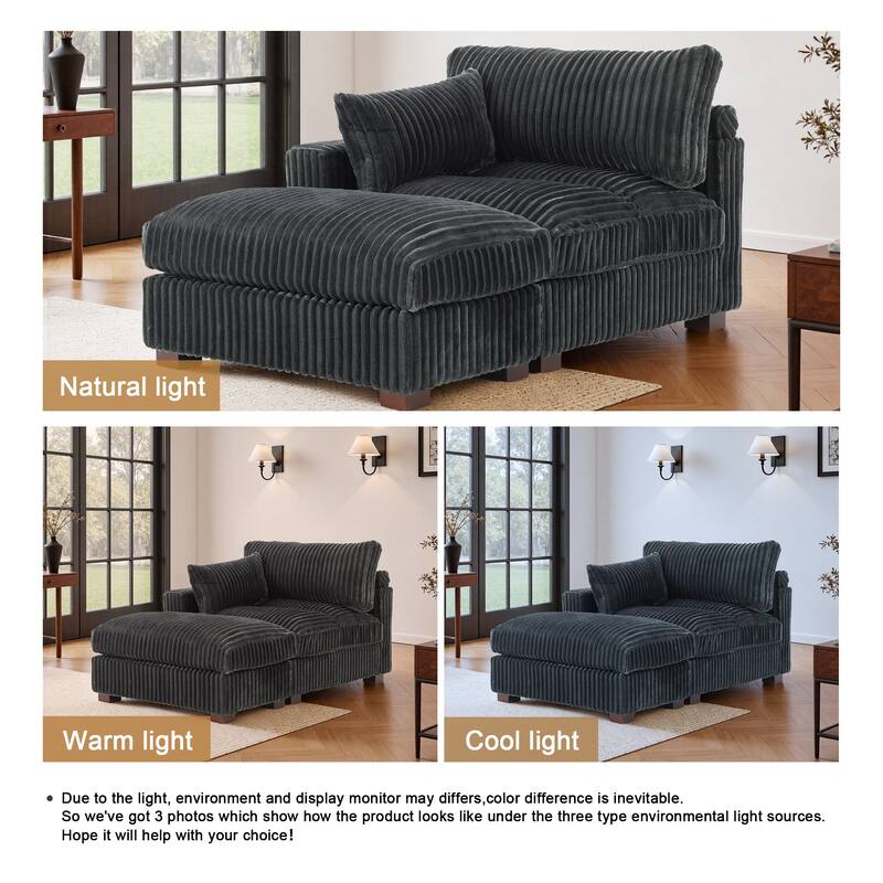 Plush Cloud Couch Modular Sectional Sofa with Ottoman