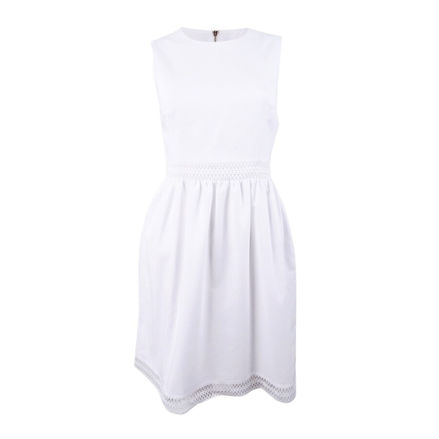 white fit n flare dress