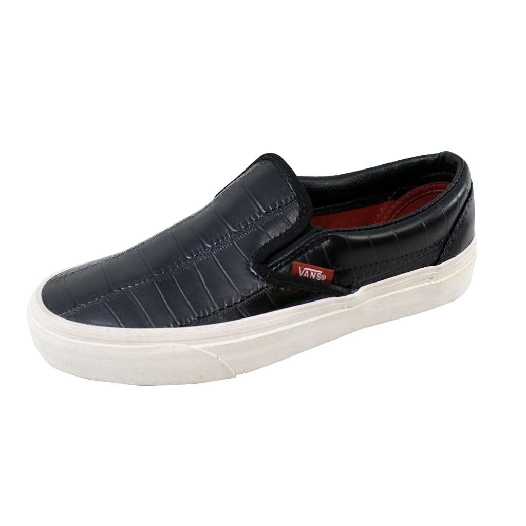 vans slip on black men