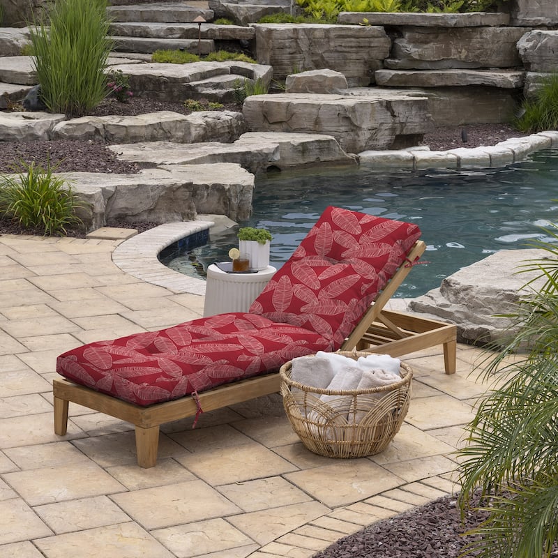 ARDEN Outdoor Plush Modern Tufted Chaise Cushion, 76 x 22