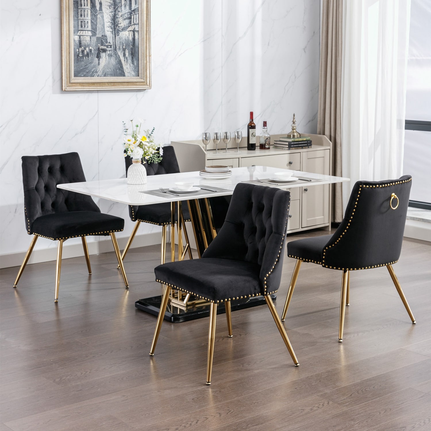 Tufted velvet hotsell upholstered dining chair