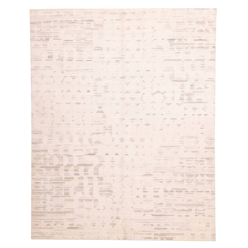 ECARPETGALLERY Hand Loomed Elysian Cream Wool Rug - 7'11 x 9'10