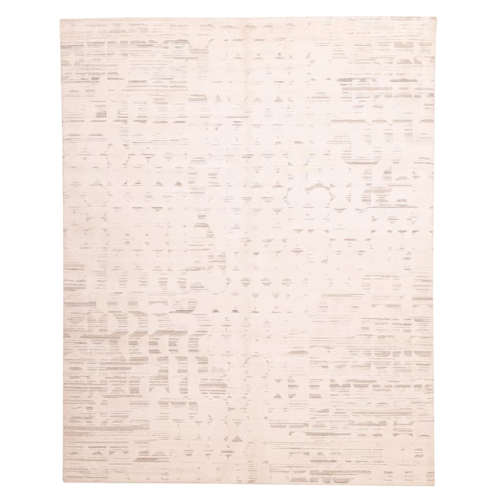 ECARPETGALLERY Hand Loomed Elysian Cream Wool Rug - 7'11 x 9'10