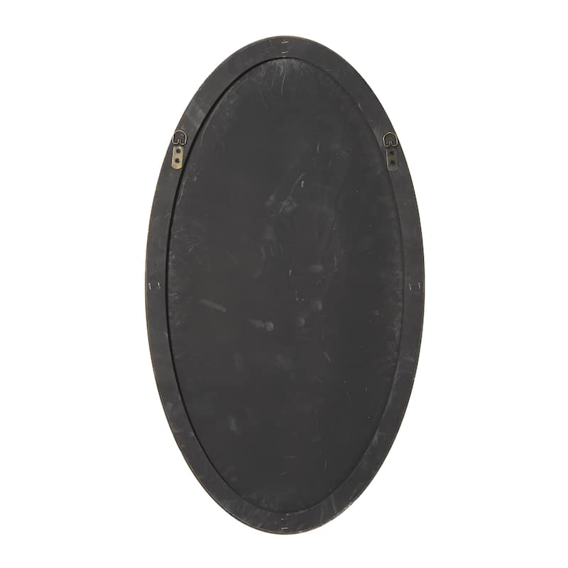 Wood Oval Room Wall Mirror with Thin Minimalistic Frame - Black, Gold or White - Roche River Decor