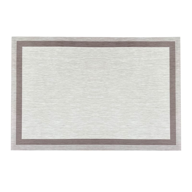 Casahola Woven Vinyl Home Kitchen Floor Mat Waterproof Area Rug for Indoor/Outdoor - 4' X 6' - Alpine Grey