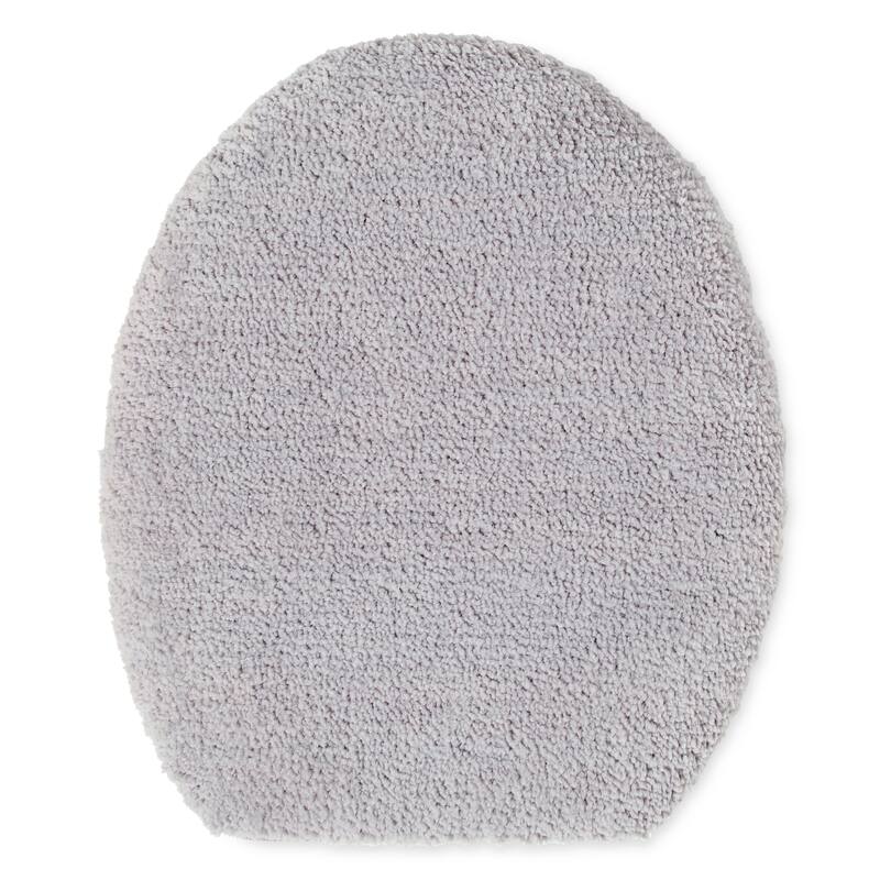 TOWN & COUNTRY EVERYDAY Ultra Plush Solid Tufted Toilet Lid Cover, Soft and Absorbent, Non-Slip Cover, Machine Washable - Grey - 18.5”x19.6‘’